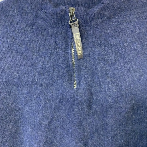 Fisherman Out of Ireland women sweater SZ M navy wool & cashmere warm outdoors - Picture 2 of 10